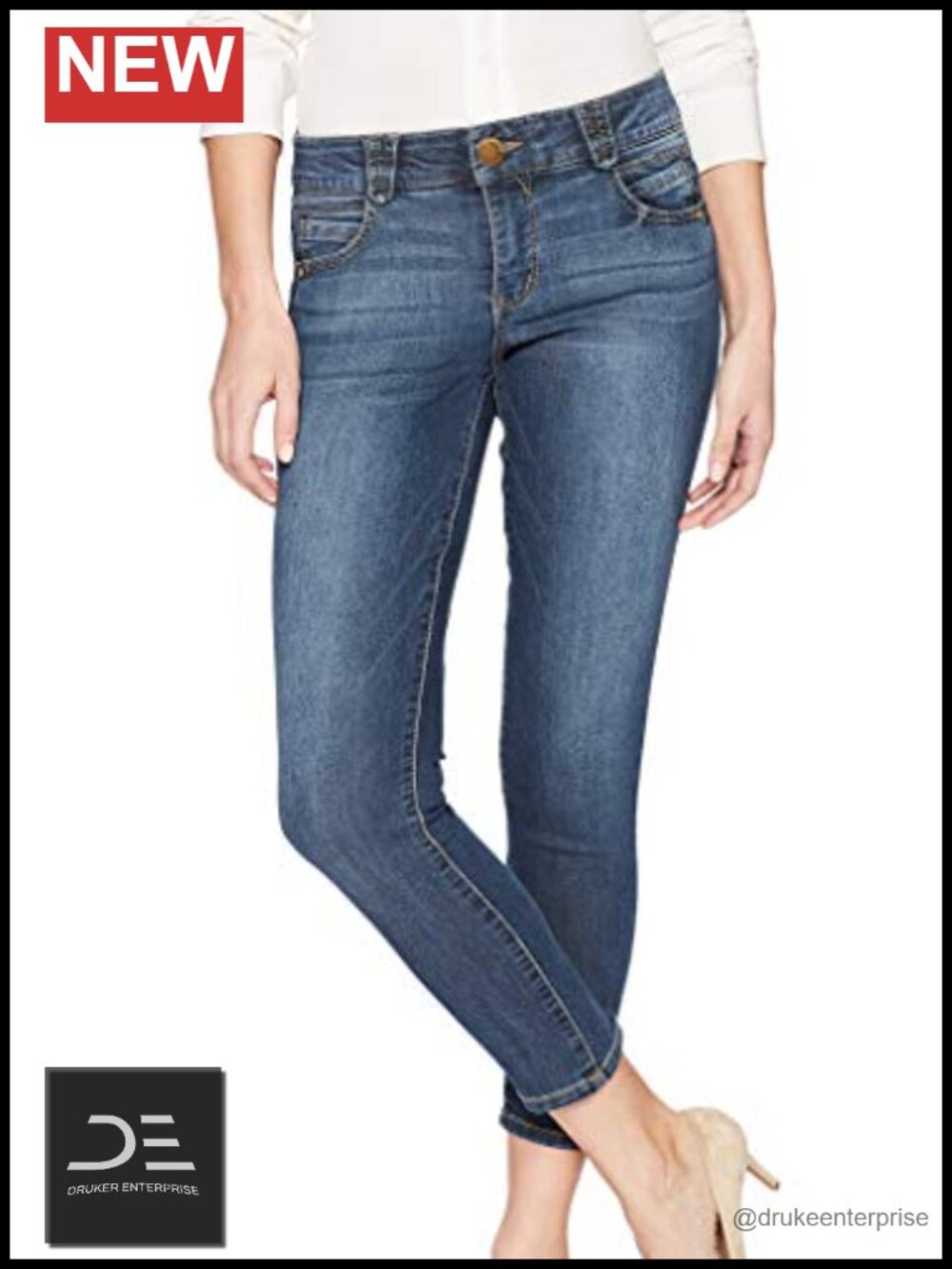 Democracy Ab Solution Skinny Crop Jeans High Stretch Denim